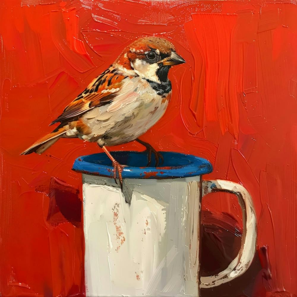 Sparrow In A Mug 1
