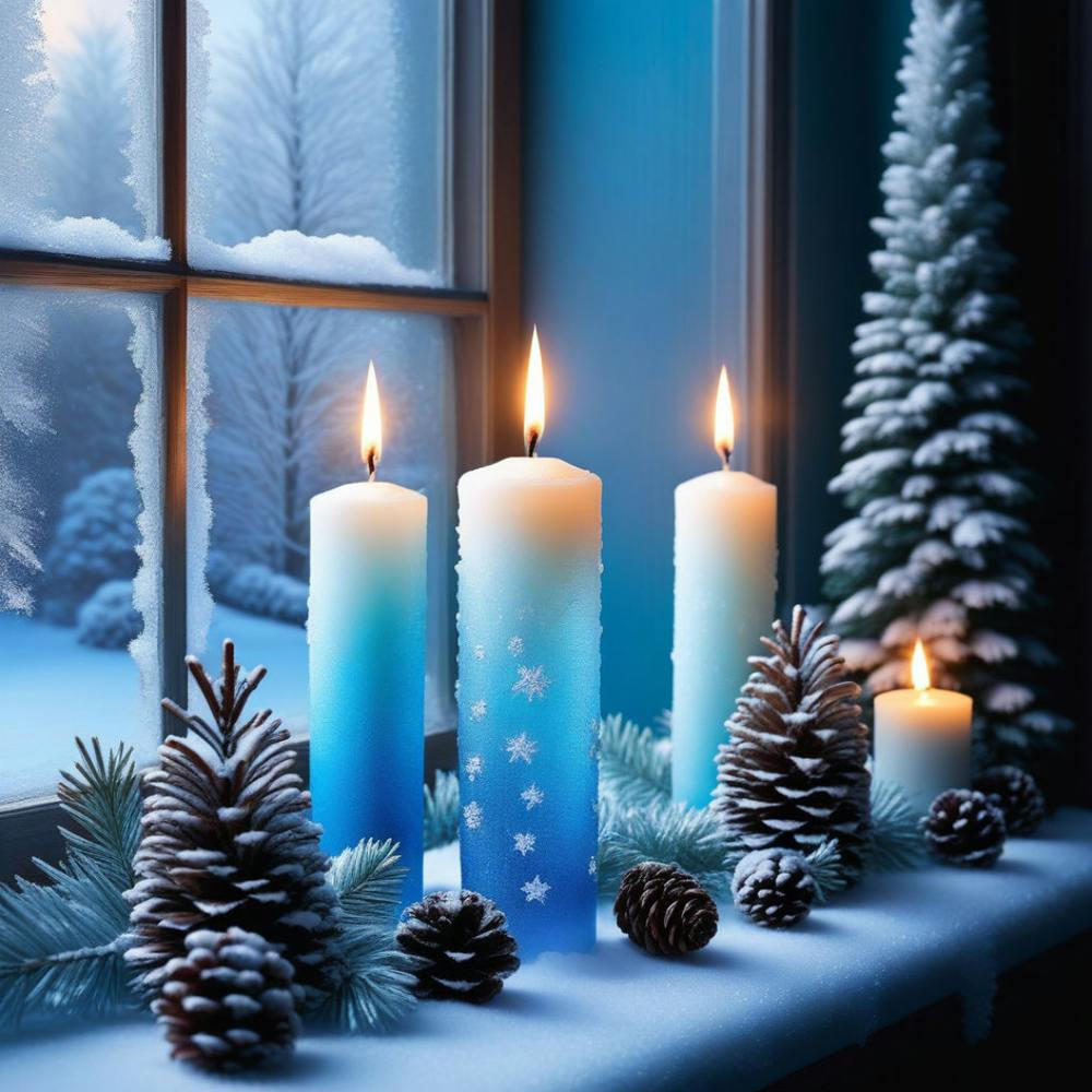Christmas Scene With Candles
