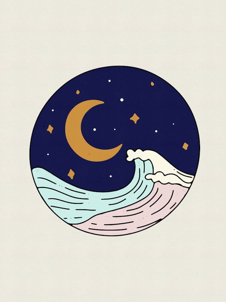 Moon Over Rough Sea