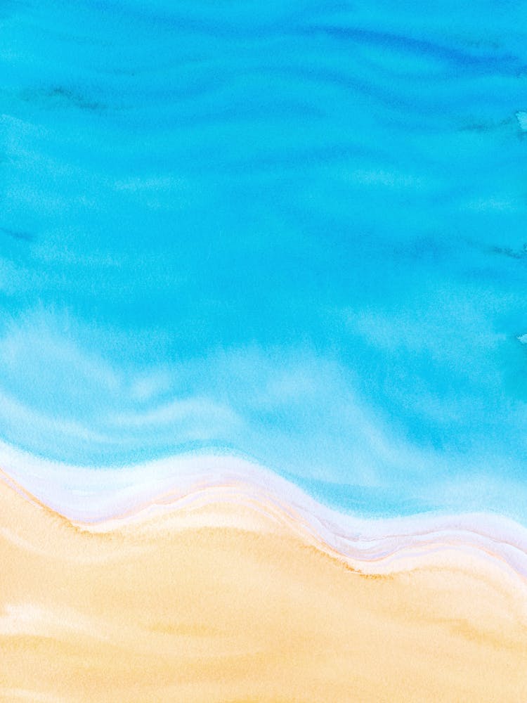 Watercolor Of A Beach