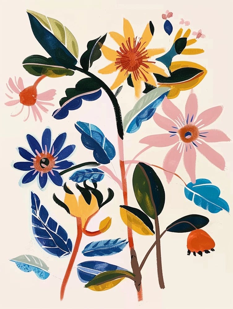 Painted Florals Bee Balm 1