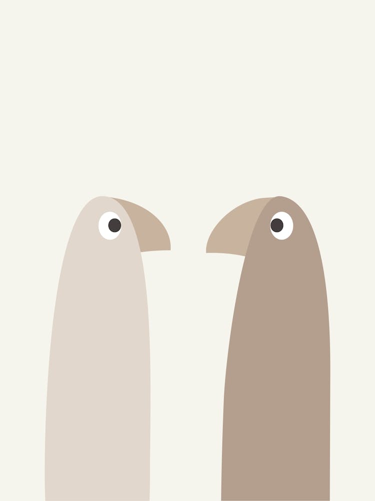 Neutral Minimalist Abstract Birds