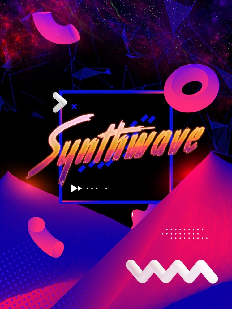 Neon synthwave horizon #2 [synthwave/vaporwave/cyberpunk] — aesthetic retrowave neon poster