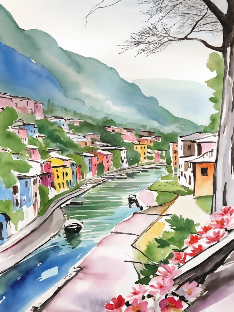 Aquarelle d'une Rivière 1