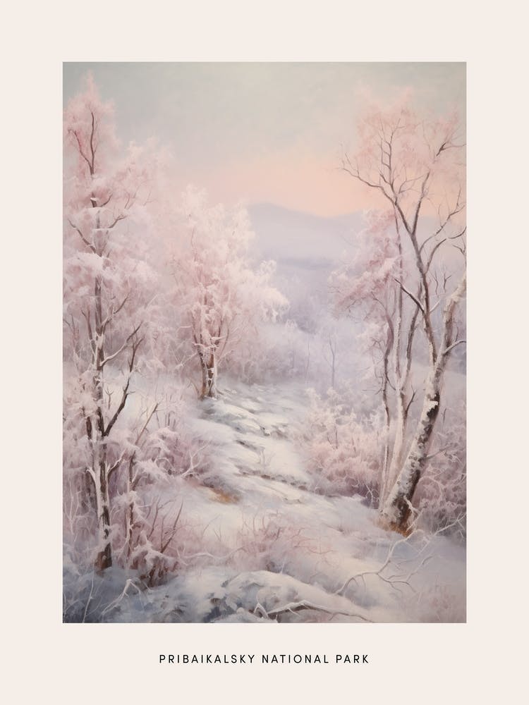 Dreamy Winter National Park Poster  Pribaikalsky National Park Russia 3