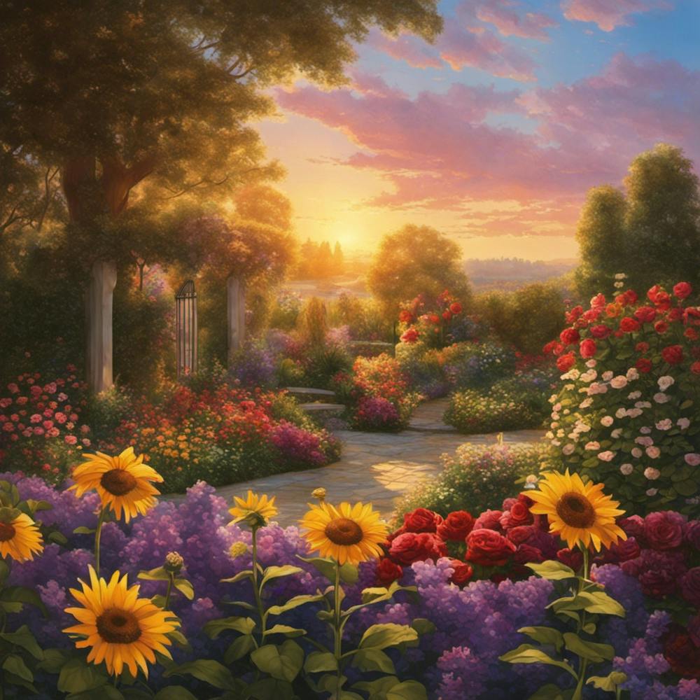 Sunset In The Garden