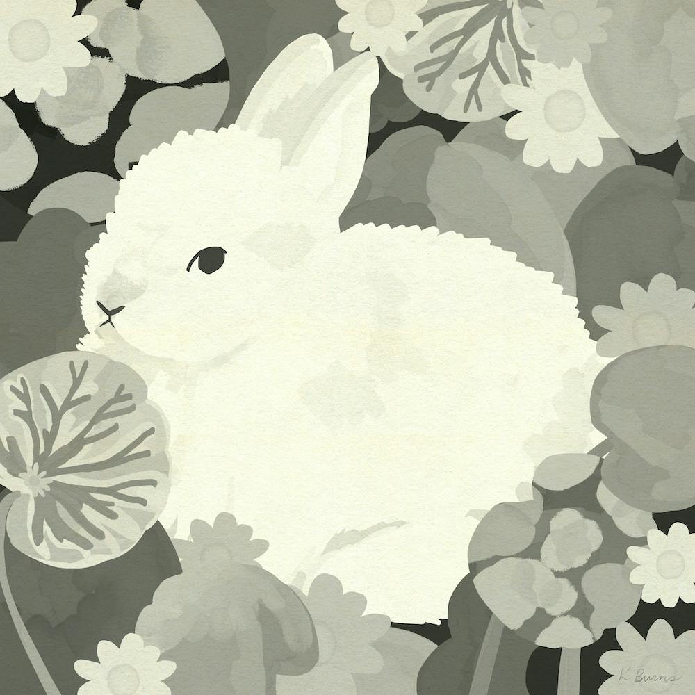 Cute Bunny - Black And White