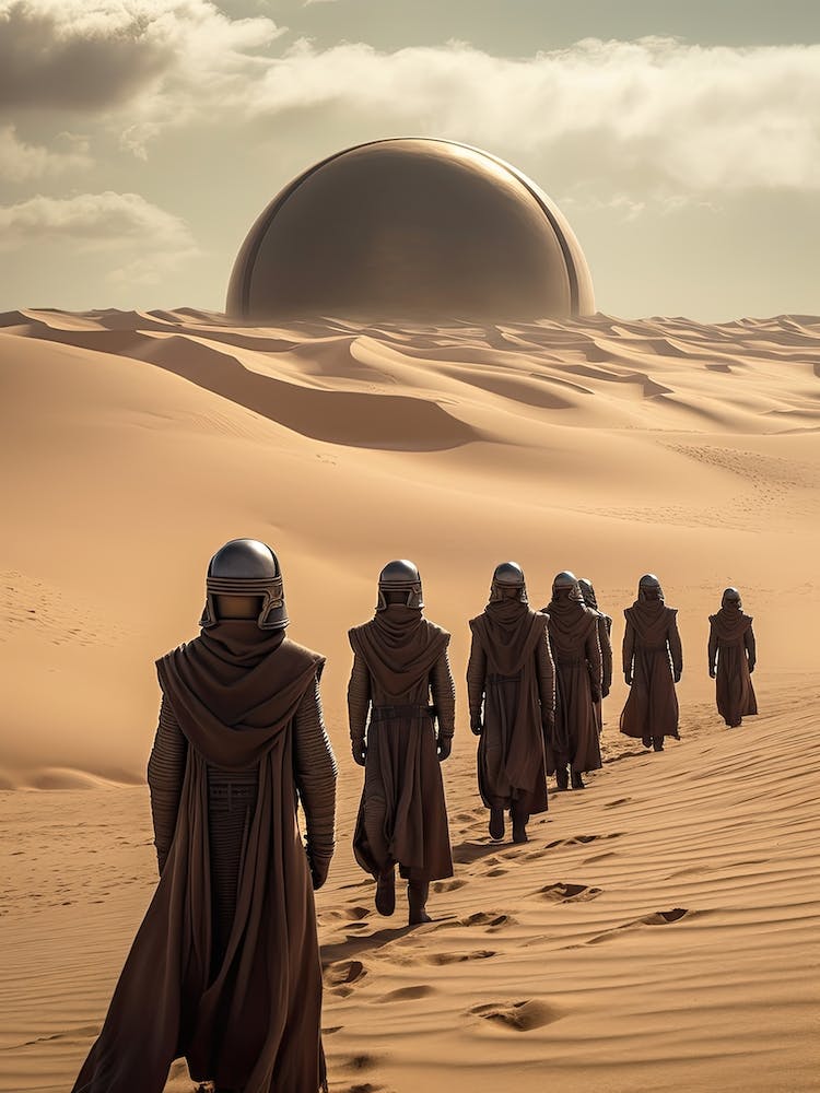Dune Fan Art Prozession in der Wüste