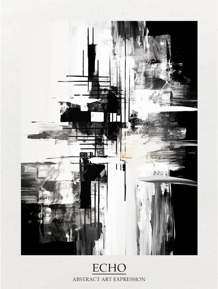 Echo Abstract Black And White 1 Poster