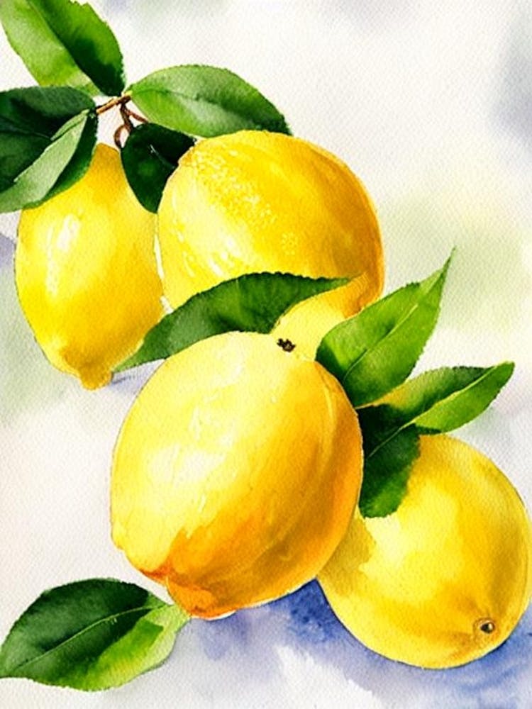 Zitrone Italienisches Aquarell Frucht