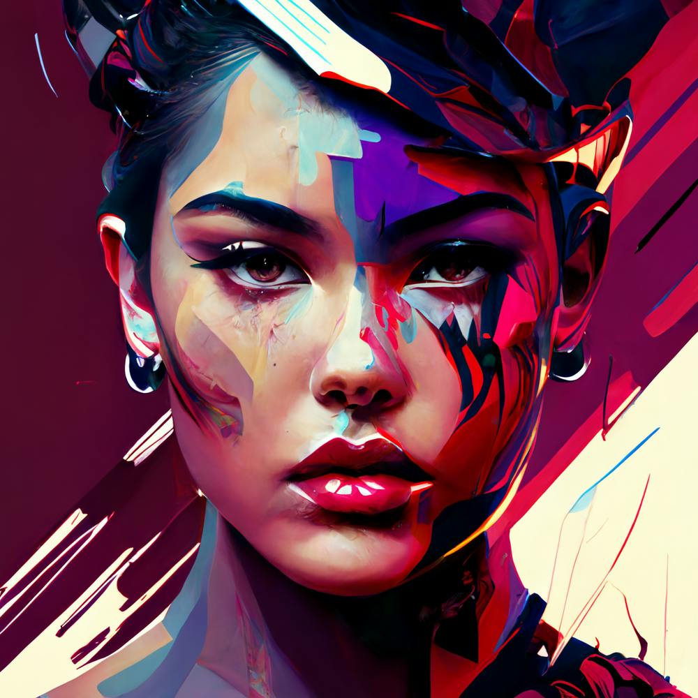 Painted Face Abstract Fine Art Style