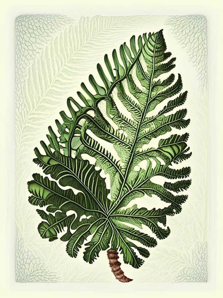 Rock Cap Fern Vintage Botanical Poster