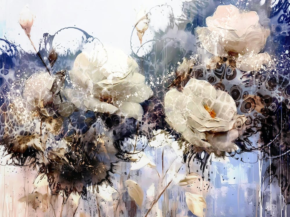 Flower Art Illustration In A Painting Style 16