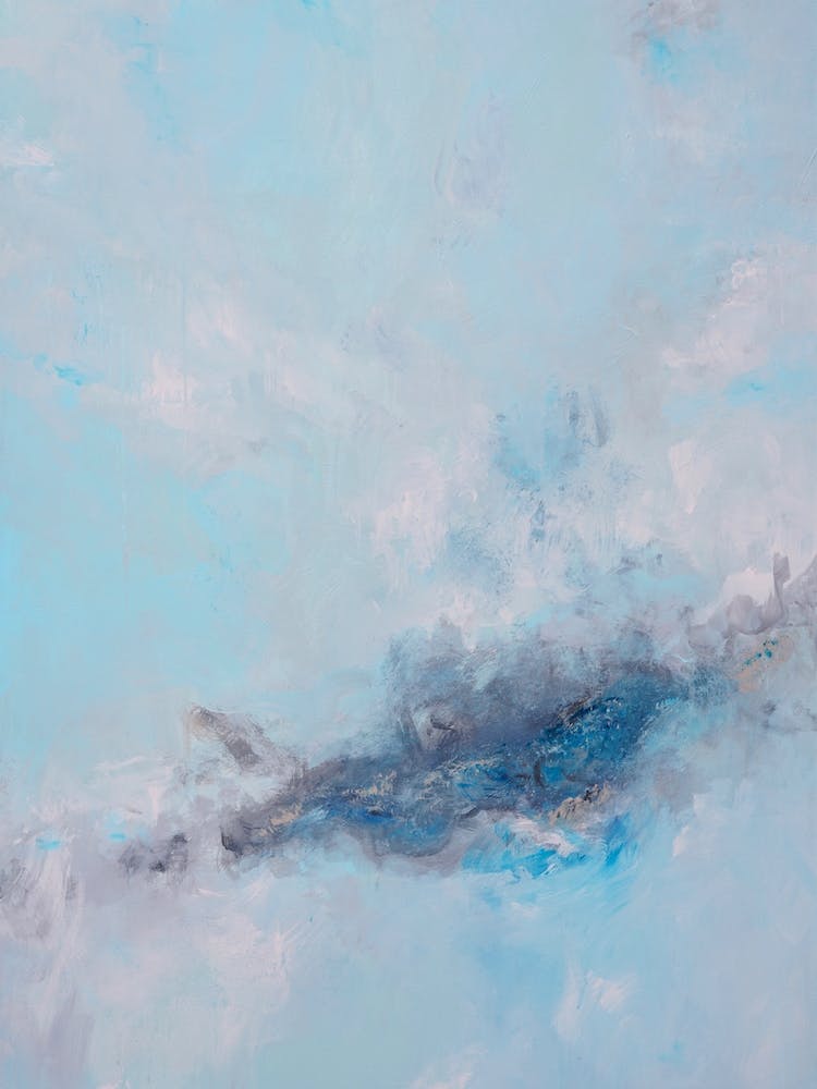 Abstraktes Gemälde Blauer Himmel