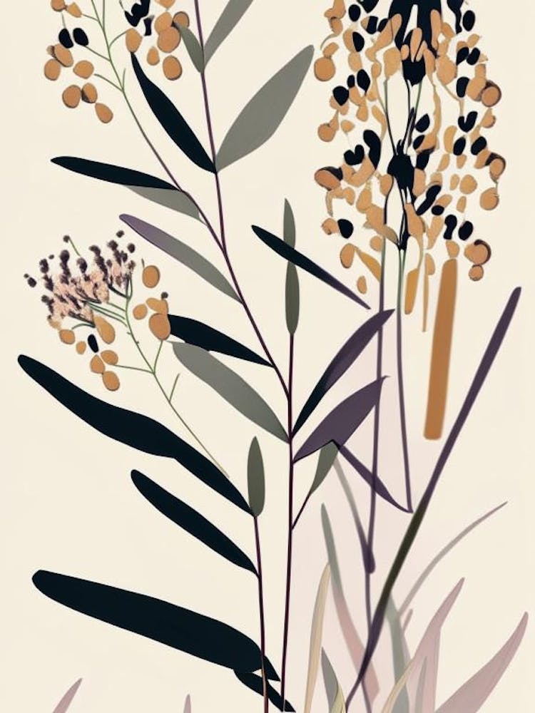 Prairie Milkweed Wildflower Modern Muted Colours 1