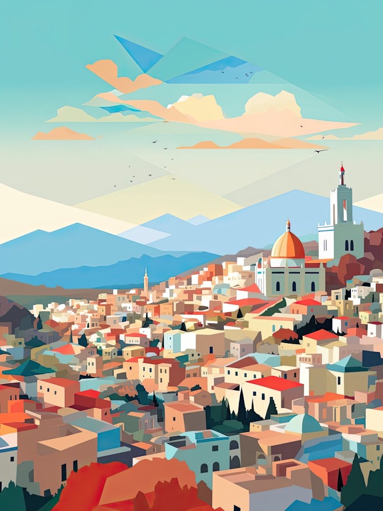 Athens, Greece, Geometric Illustration 4