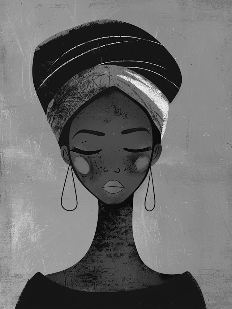 Fille Noire En Turban