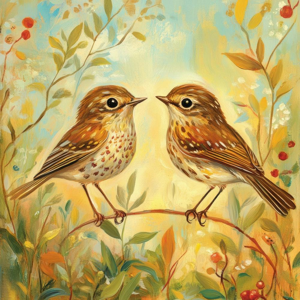 Two Birds On A Branch 1