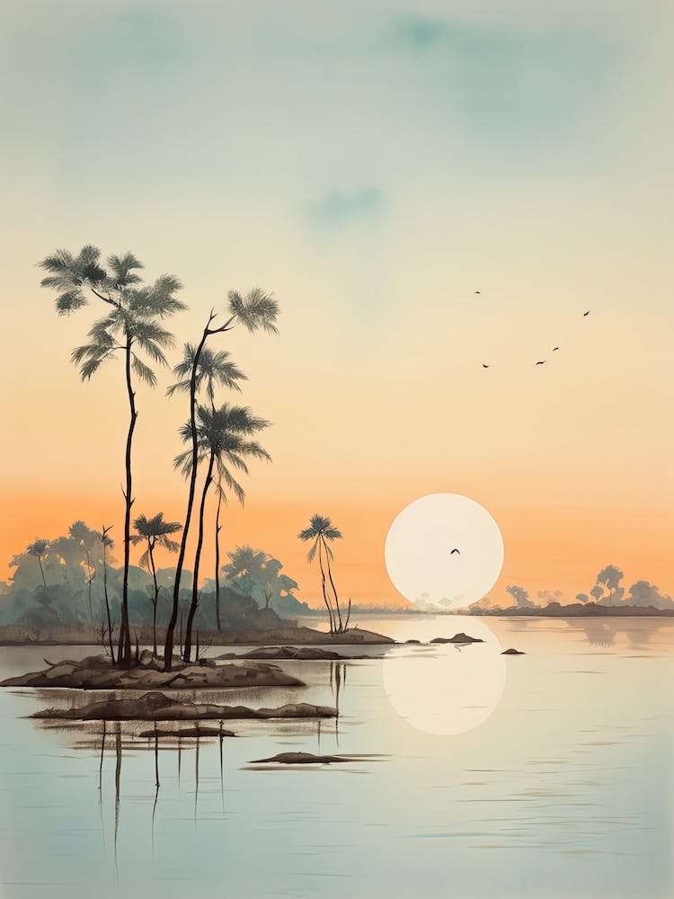 Watercolour Of Sundarbans National Park   Bangladesh And India 2