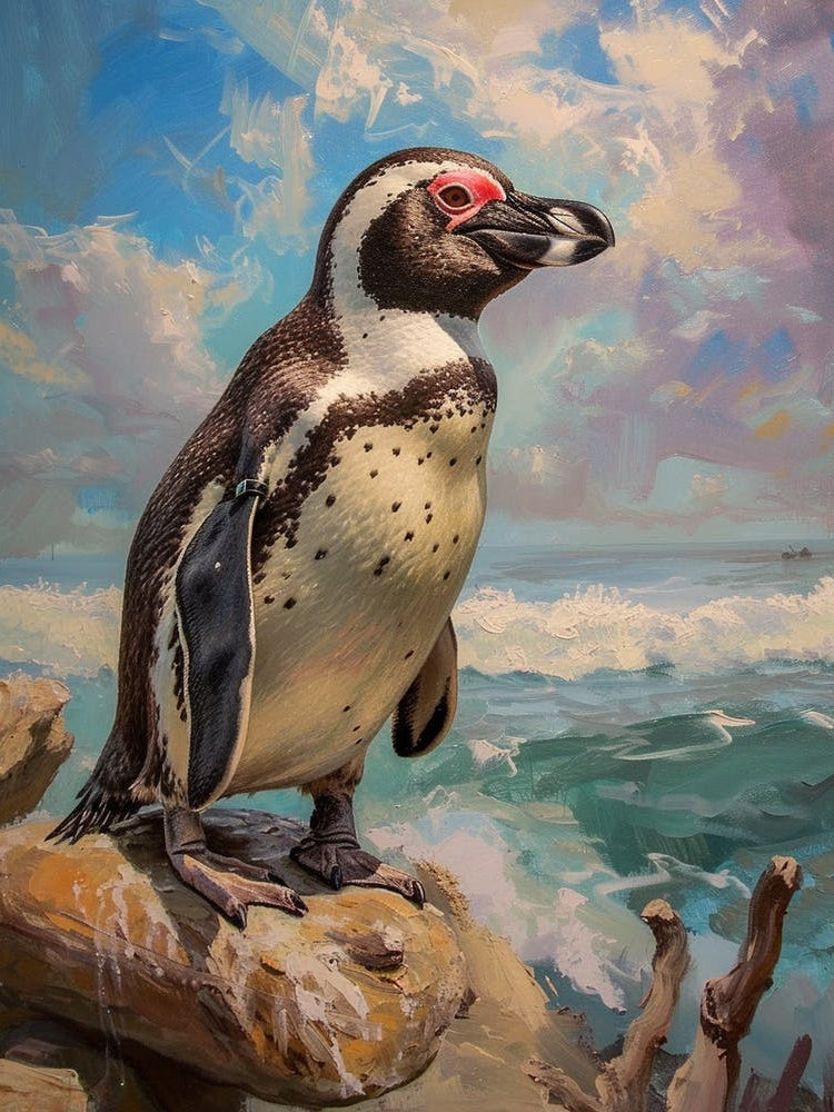 African Penguin Signy Island Oil Painting 3