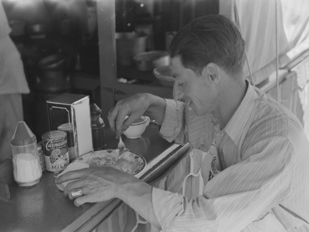 Untitled Photo, Possibly Related To Lunch At Carnival Stand, Fourth Of July, Vale, Oregon By Russell Lee