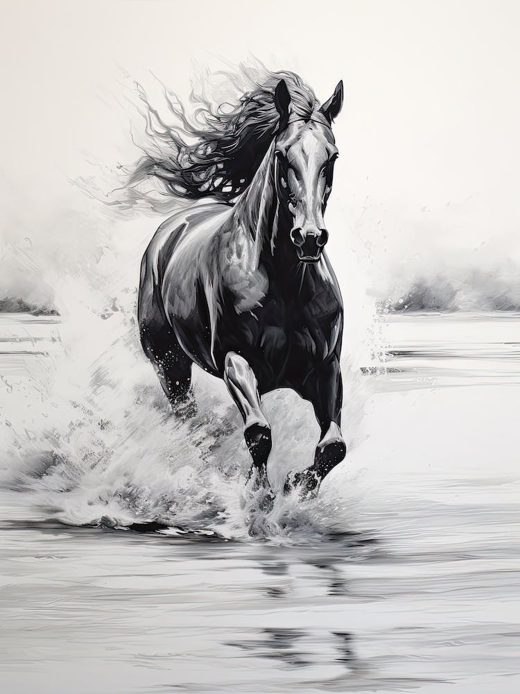 A Horse Oil Painting In Ao Nang Beach, Thailand, Portrait 4