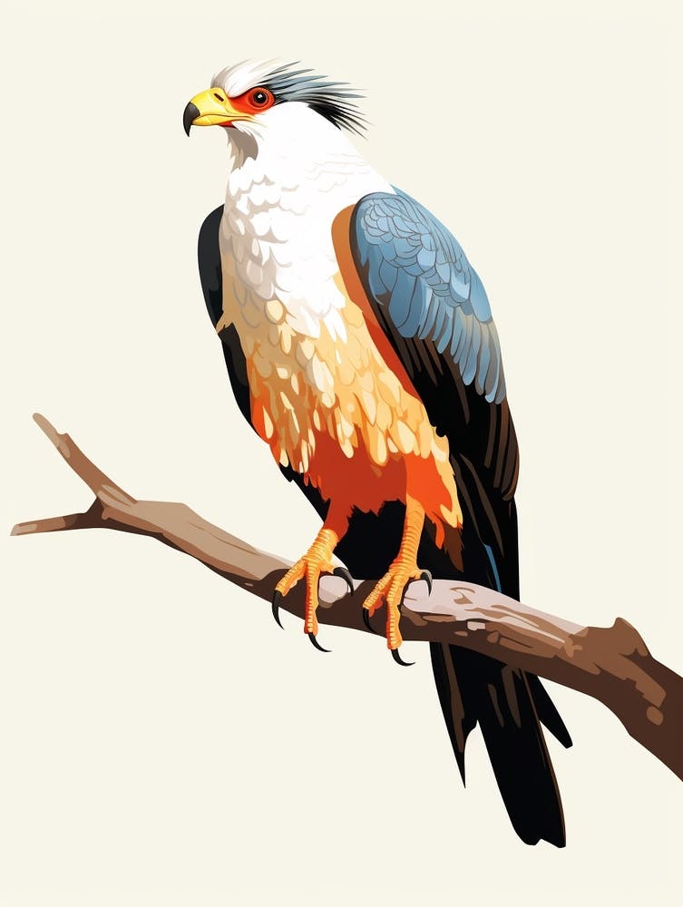 Oiseau géométrique coloré - Caracara huppé 2