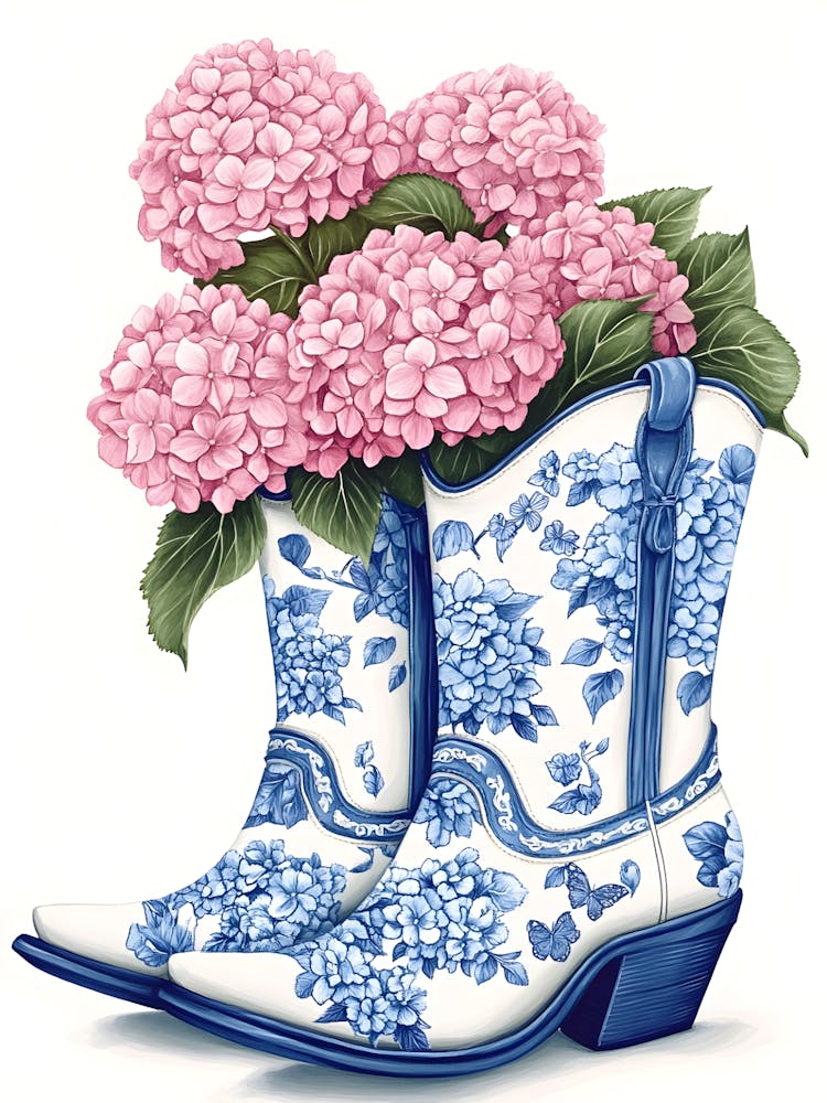 Blue And White Cowboy Boots