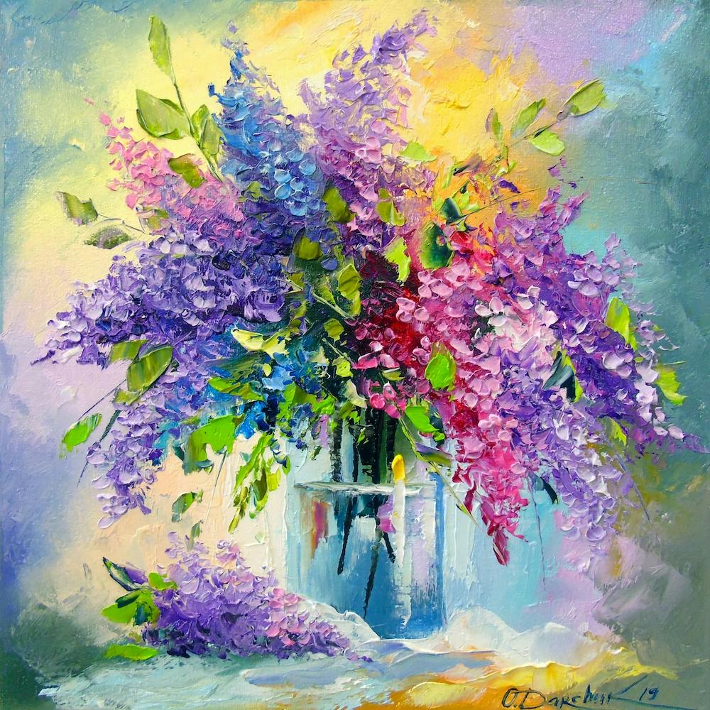 A bouquet of lilacs in a vase 5