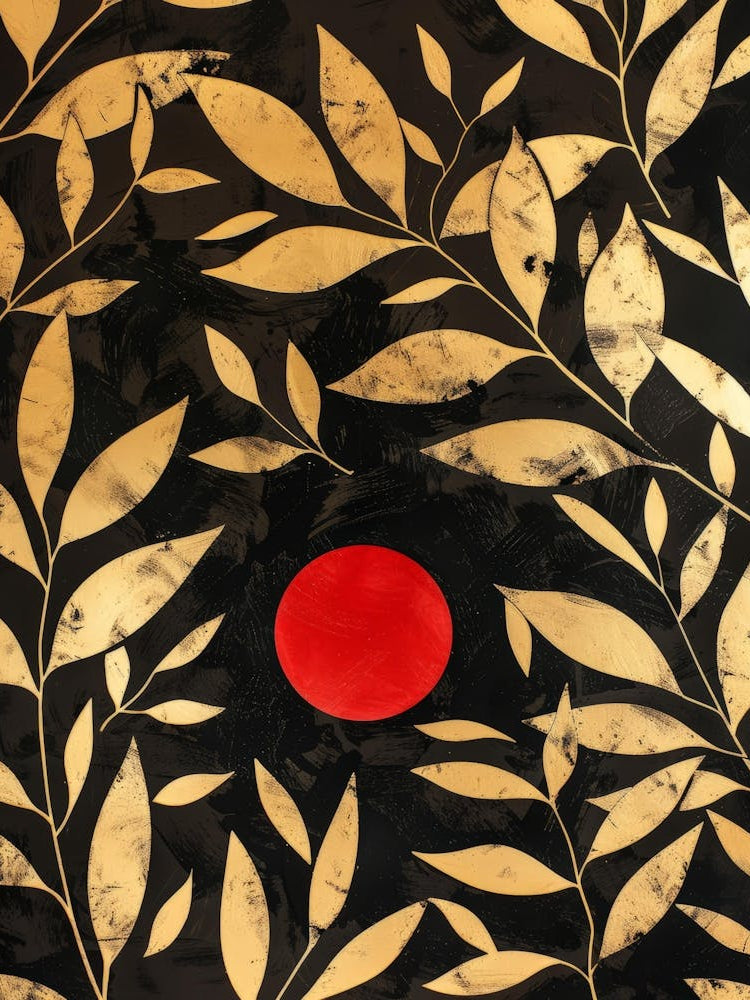 Gold Leaf And Red Dot