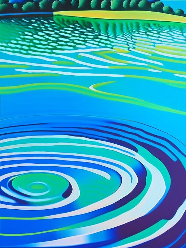Water Ripples Lake Waterscape Colourful Pop Art 1