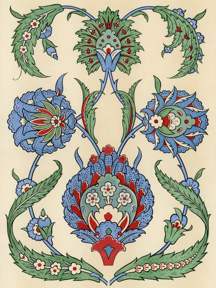 La Decoration Arabe, Plate No,51, Emile Prisses D’Avennes, Digitally Enhanced Lithograph From Own Original 1885