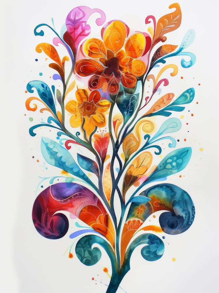 Watercolor Of A Flower