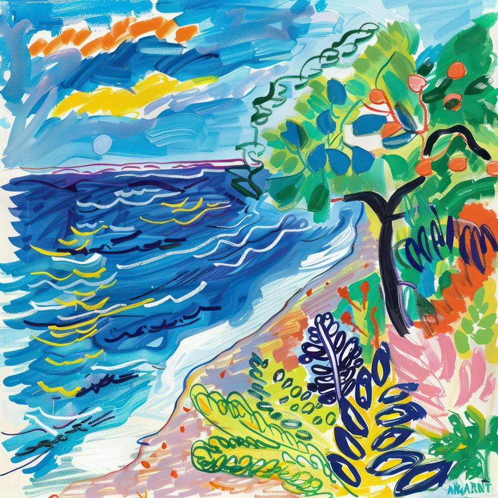 Seaside Painting Matisse Style 11
