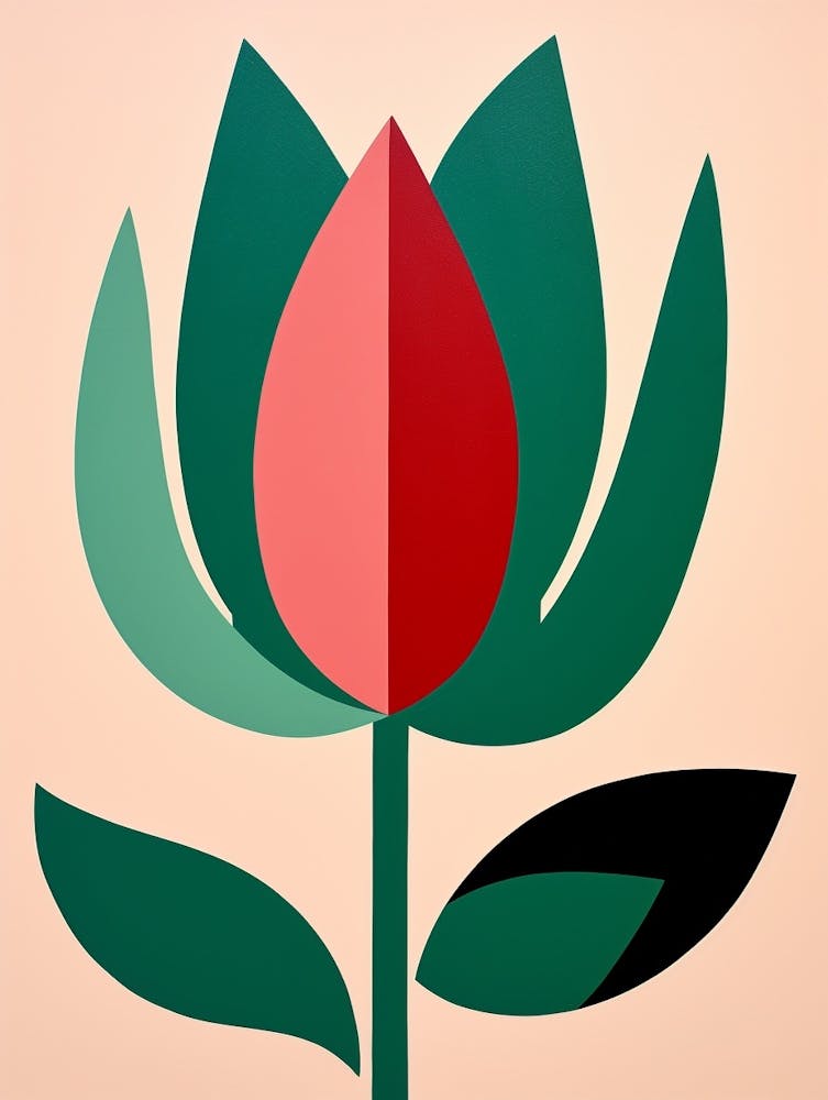 Cut Out Style Flower Art Tulip 2