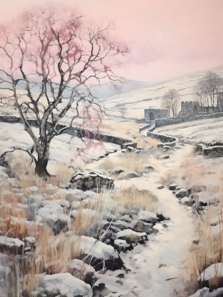 Dreamy Winter Painting Yorkshire Dales National Park England 3