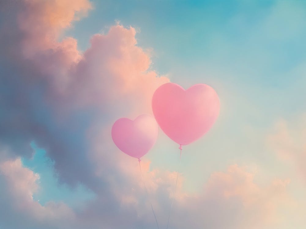 Heart Balloons In The Sky 1