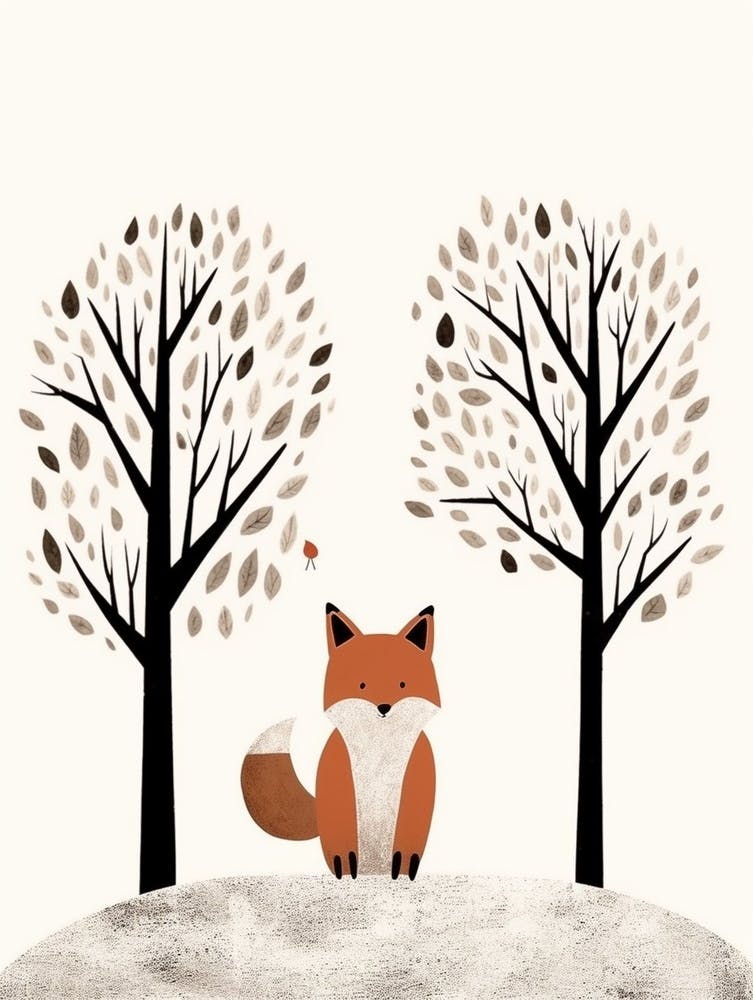 Cute Minimal Fox Illustration 5