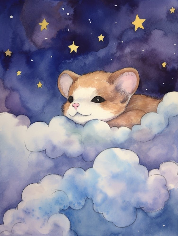 Baby Ferret 2 Sleeping In The Clouds