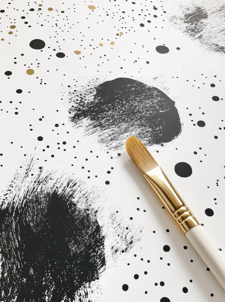 Black And Gold Splatters