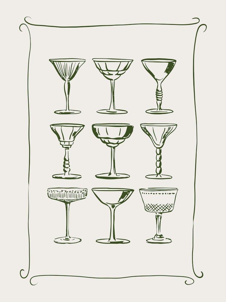 Cocktail Glass Poster