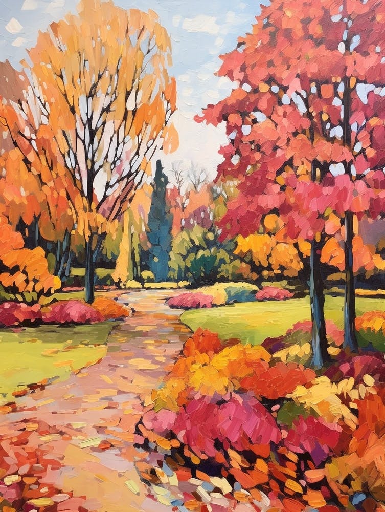 Autumn Gardens Painting Ballarat Botanical Gardens 1