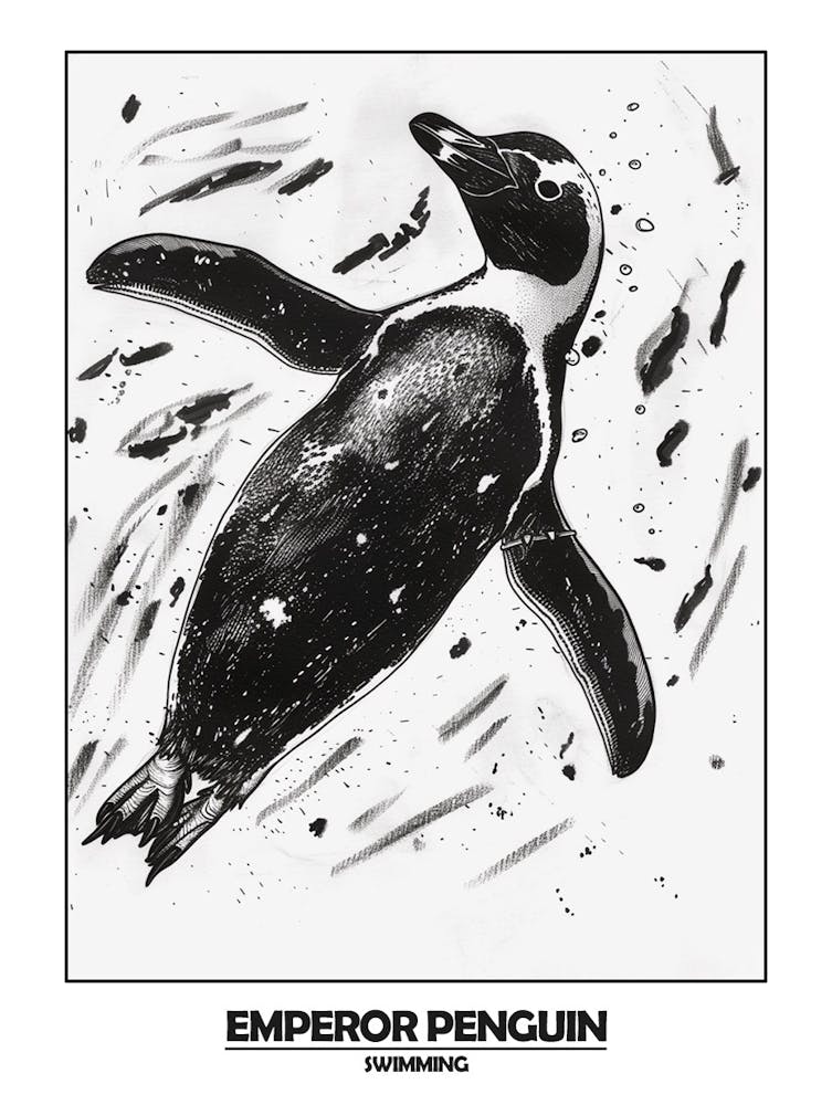 Penguin Swimming Poster 3