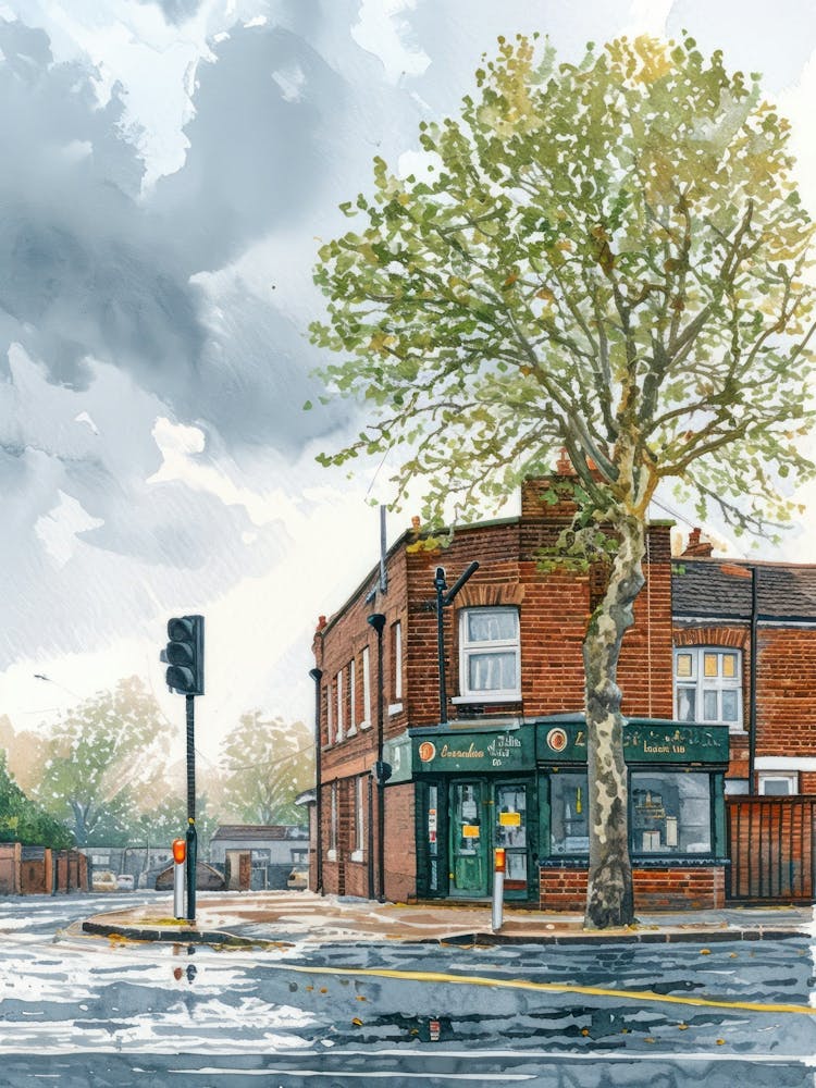Barking London Borough   Street Watercolour 3