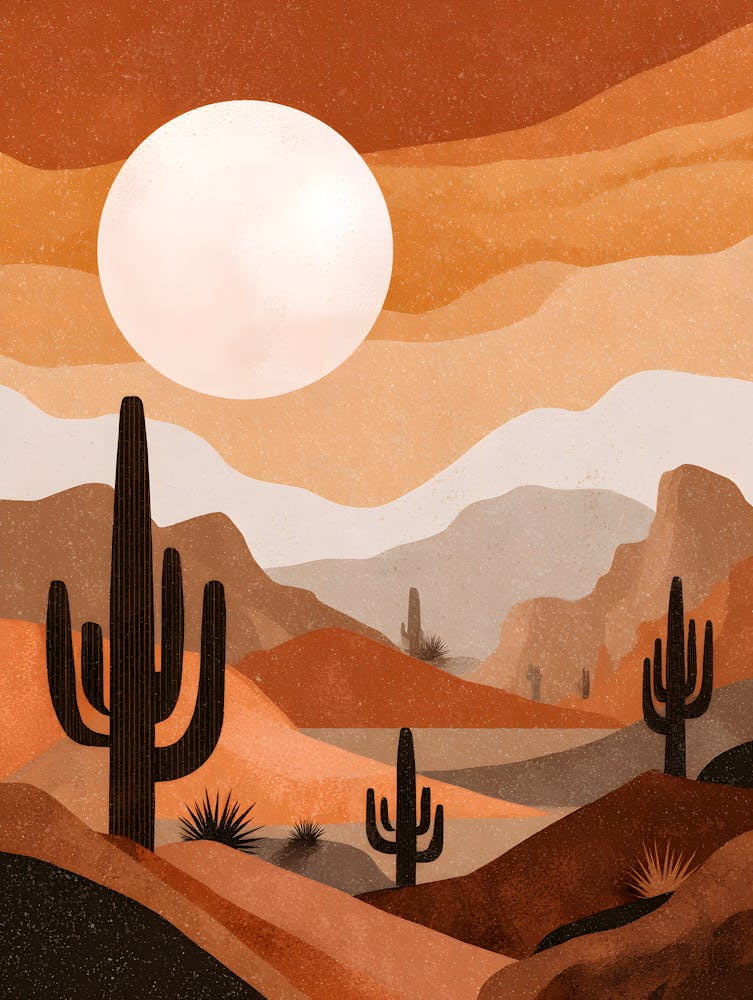 Desert Sunse Minimalist Desert Landscape 14