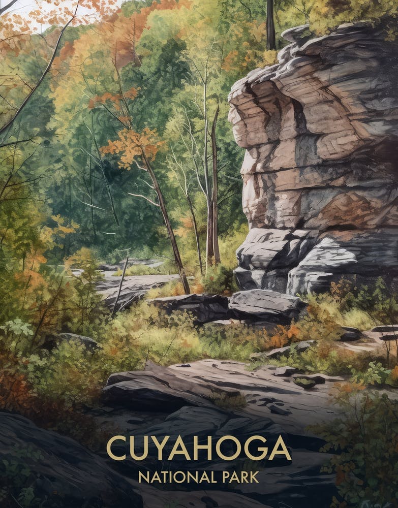 Cuyahoga Valley National Park Watercolour Vintage Travel Poster 3