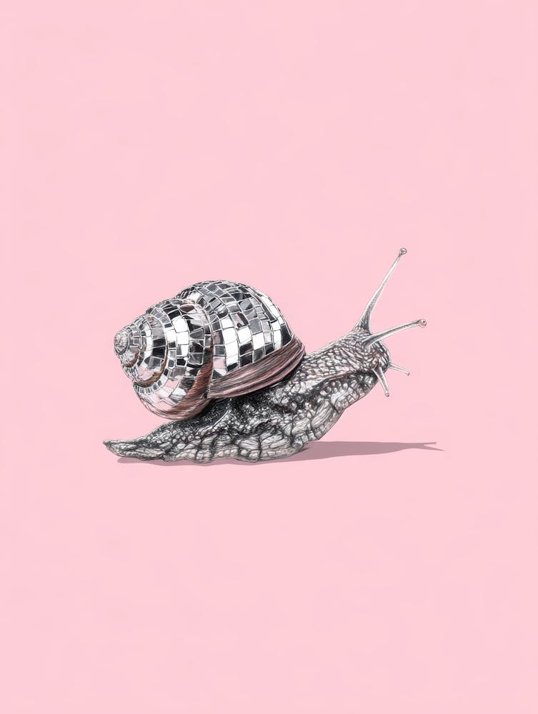 Snail On A Pink Background 1