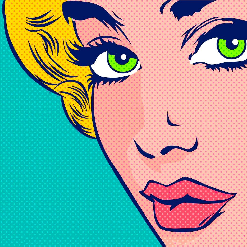 GIRL CLOSE UP  | HQ Vector version  | POP ART WORLD 2023 | www.popart.world