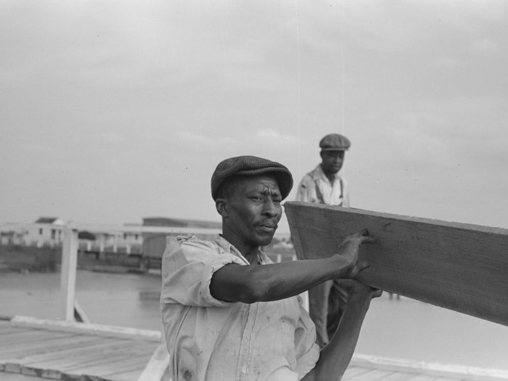 Stevedores Handling Lumber In Unloading Process, Unloading The El Rito, Pilottown, Louisiana By Russell Lee