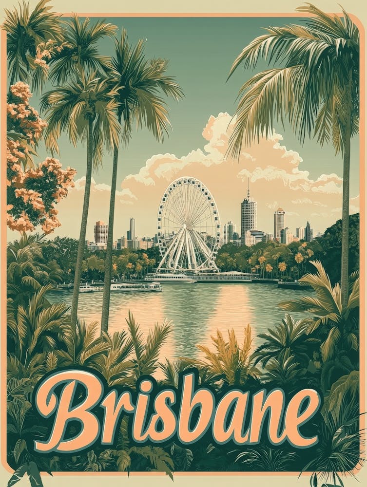 Aihrgdesign A Classic 1960s Travel Poster For Brisbane Showca F037627d 4d0f 4390 9070 678096c2ad03 0